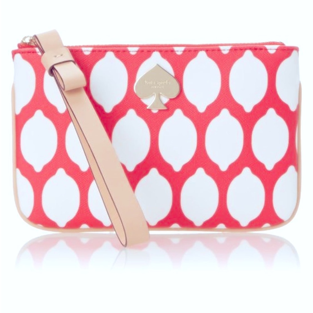 kate spade Pink and White Geometric Clutch